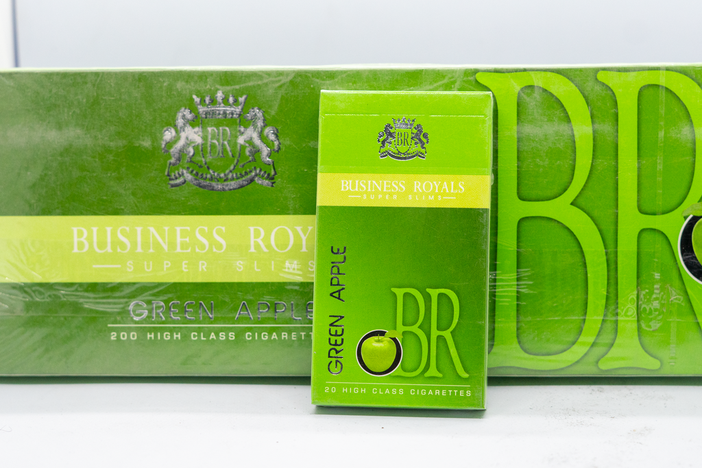 Business Royal Green Apple Cigarettes Full Box